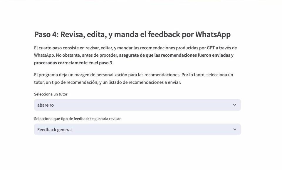 Feedback review (Human-in-the-loop) and sent via WhatsApp.